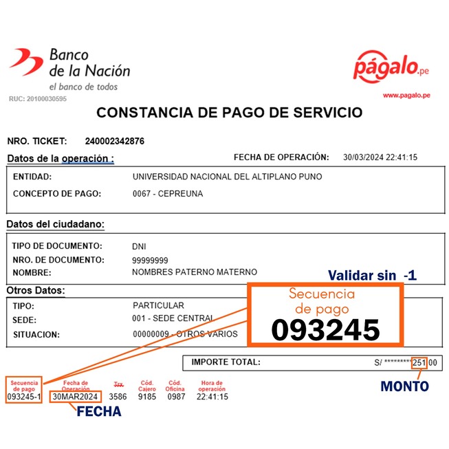 Ejemplo de voucher (Pagalo.pe)